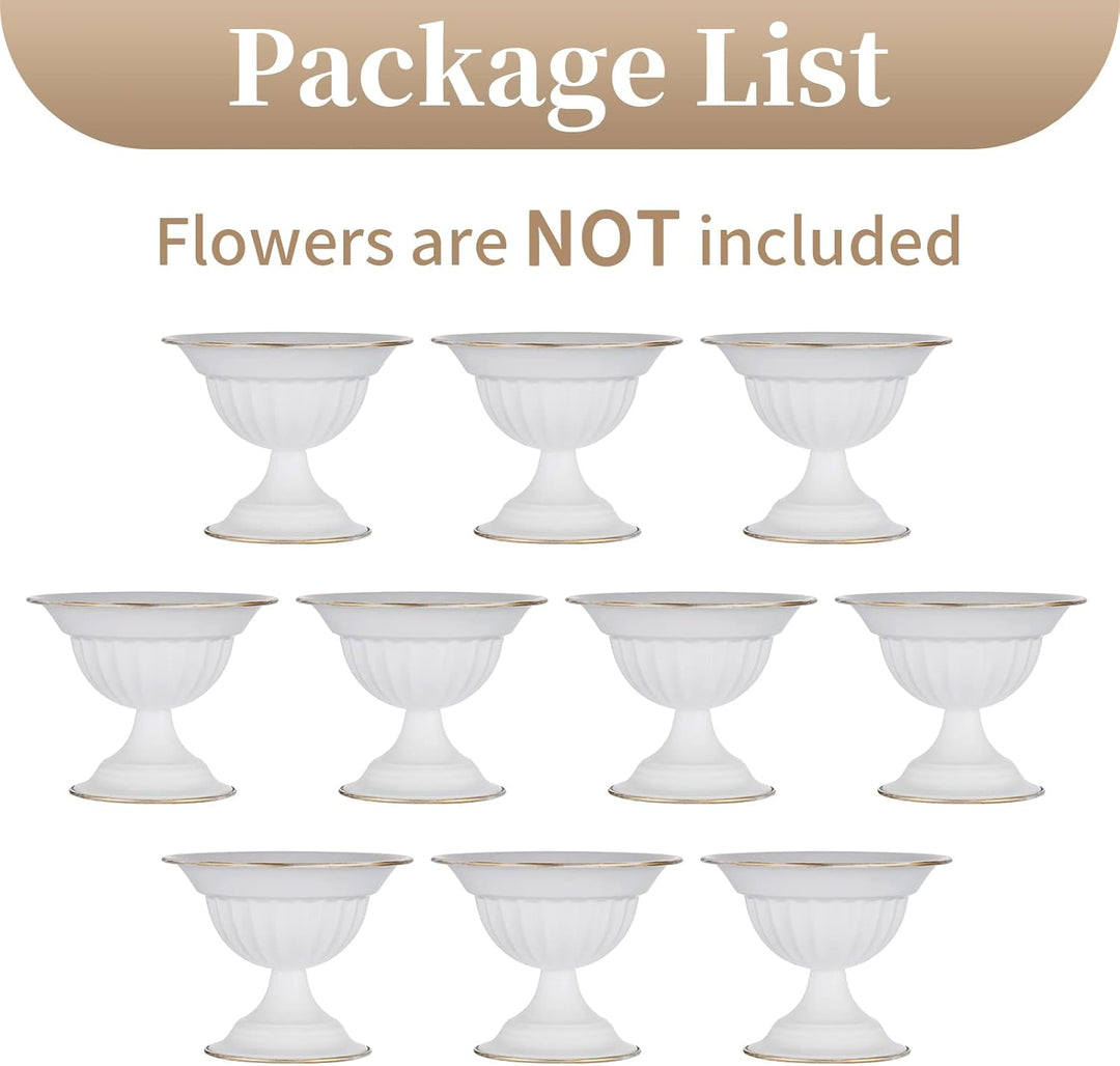 Sziqiqi Weisse Blumenarrangements Topfvase für Hochzeit Mittelstücke für Tische – 10 Stück Kleine Me
