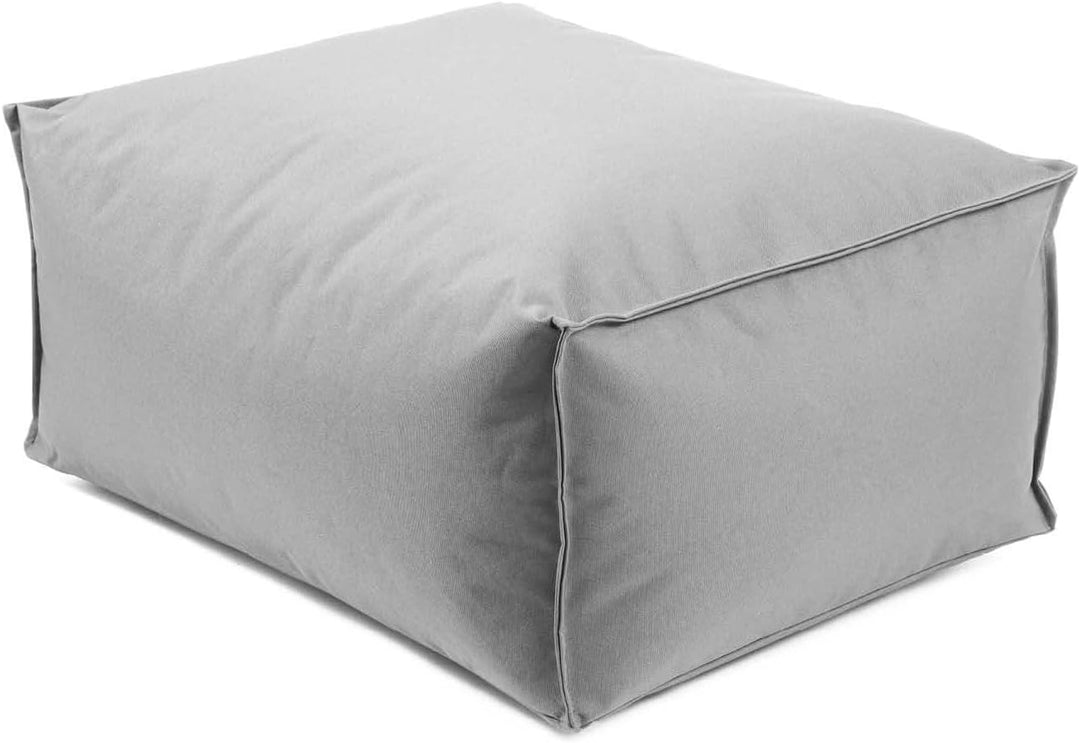 mokebo® Outdoor Pouf o. Hocker 65x55cm in Grau für Balkon & Garten 'Der Ruhepouf' Sitzhocker eckig,