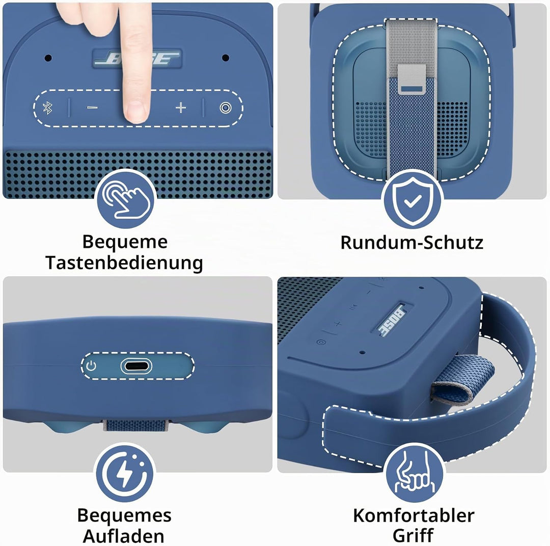 Aenllosi Silikon-Schutzhülle für tragbaren Bluetooth-Lautsprecher Bose New SoundLink Micro (2. Gen.)