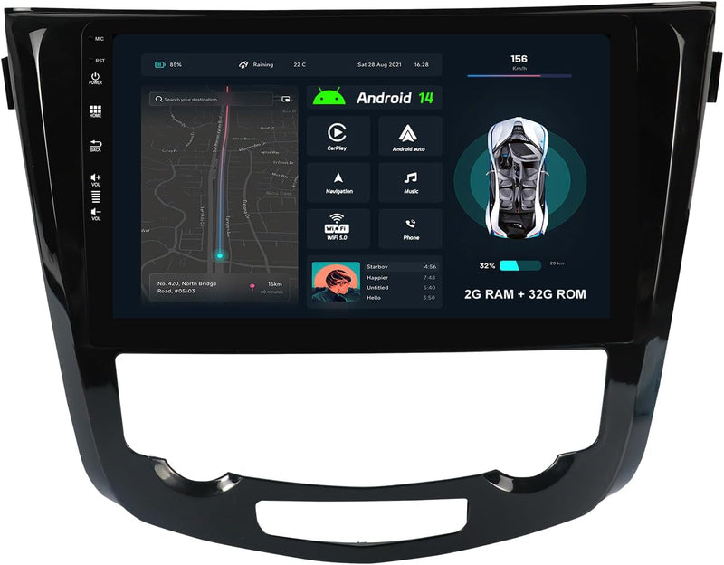 10" IPS HD Touchscreen Autoradio Stereo Player RDS WiFi Bluetooth GPS Navigation Mit Sat Navi Für Ni