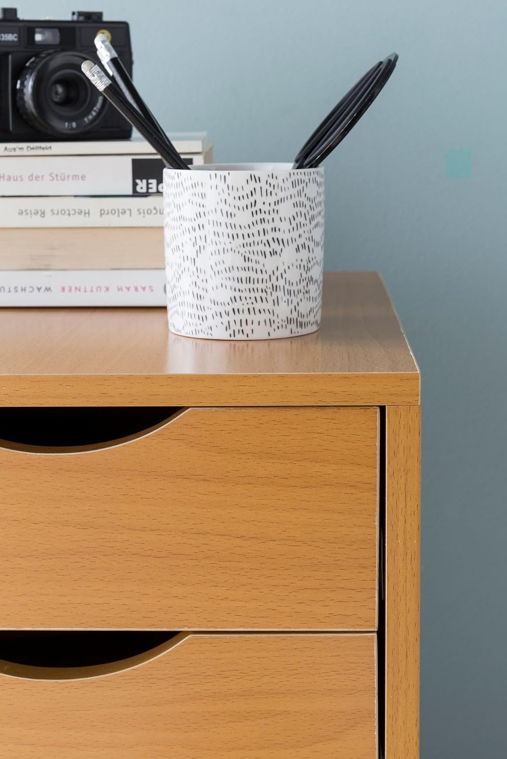 FineBuy Kinder Rollcontainer 33 x 64 x 38 cm Holz 5 Schubladen | Moderner Schubladencontainer mit Ro