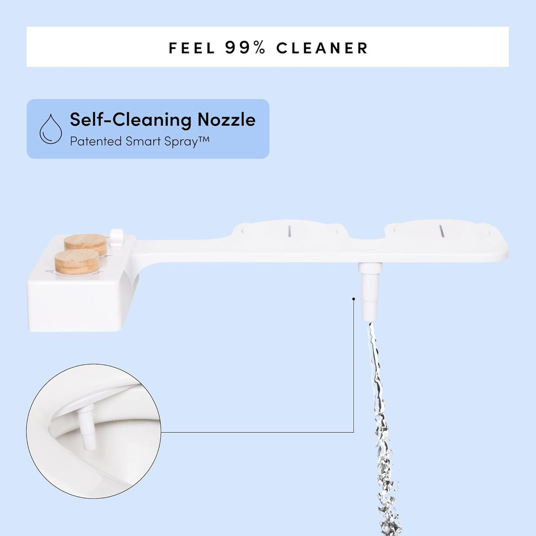 TUSHY Selbstreinigender Bidet-Aufsatz für kaltes bis warmes Wasser Einfache universelle DIY-Installa