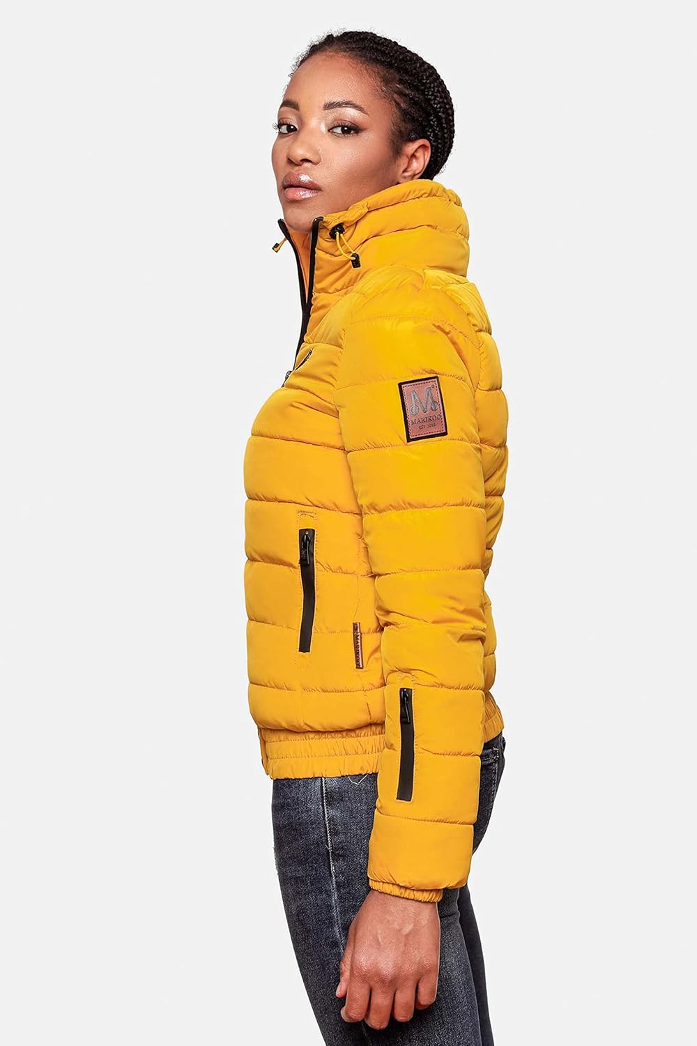 MARIKOO Damen Winter Steppjacke Poison XS-XL XS Gelb, XS Gelb