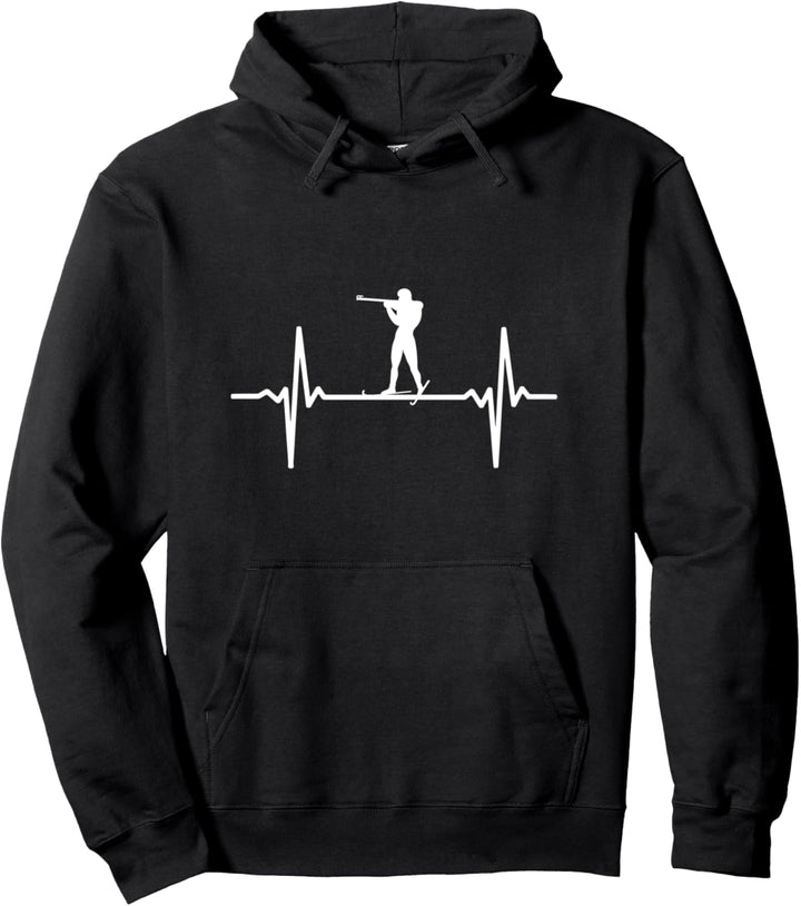 Biathlon Herzschlag Lustige Kleidung Pulse Biathlon Pullover Hoodie