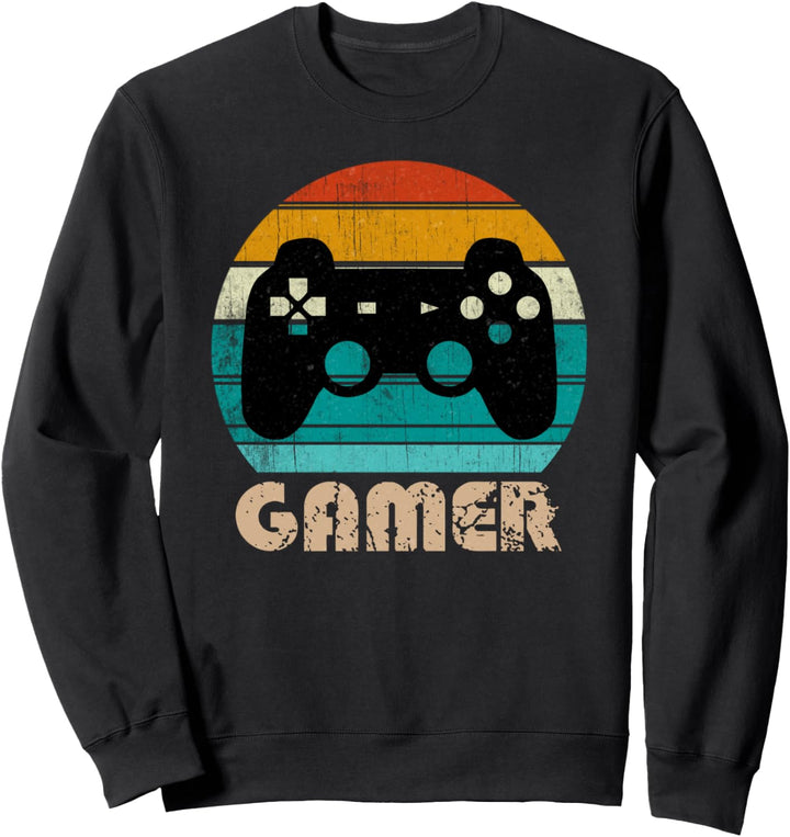 Retro Gamer Zocker Videospiele Jungen Mädchen Teenager Sweatshirt