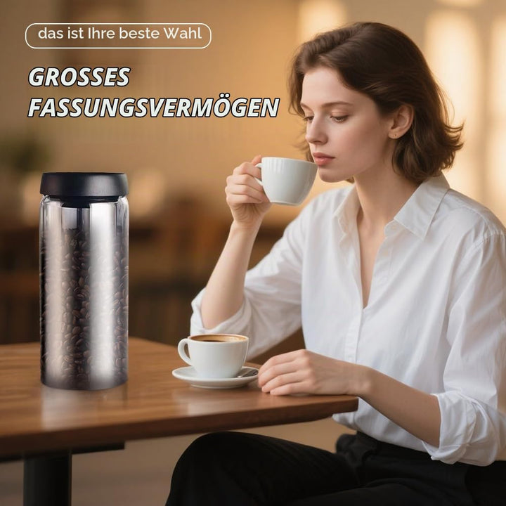 VOHESEA Kaffeedose mit Vakuumdeckel, 1800ml Kaffeedose Luftdicht, Kaffeebohnen Aufbewahrung, Vakuum