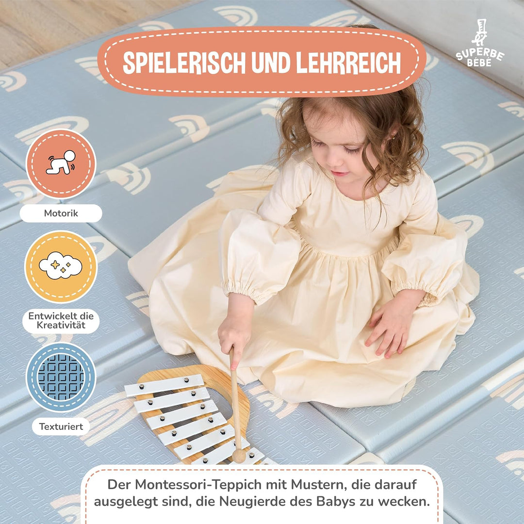 Krabbelmatte Baby Faltbar Spielmatte Kinder Spieldecke 180x200x1.5cm Krabbeldecke Für Baby - Babymat
