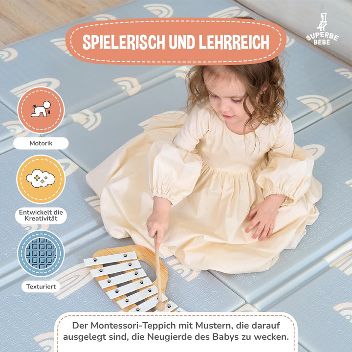 Krabbelmatte Baby Faltbar Spielmatte Kinder Spieldecke 180x200x1.5cm Krabbeldecke Für Baby - Babymat