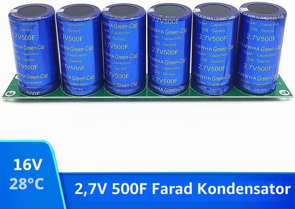 Telituny Super Farad Kondensator, 1 Satz 16V 83F Super Farad Kondensator Low ESR Kondensator mit Sch