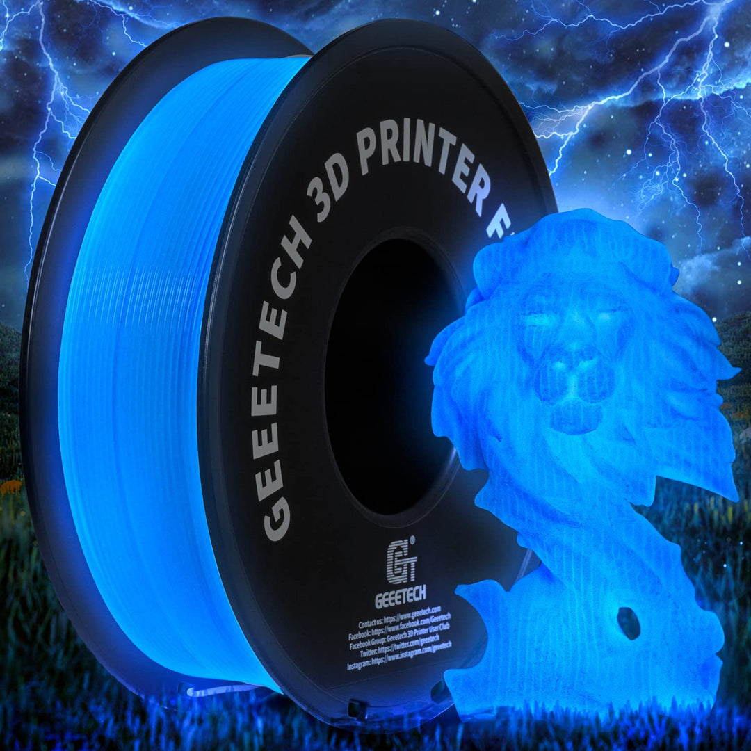 GEEETECH PLA Filament 1.75mm, Glows in the Dark Filament, 3D Drucker Filament 1kg Spool, Filament Le