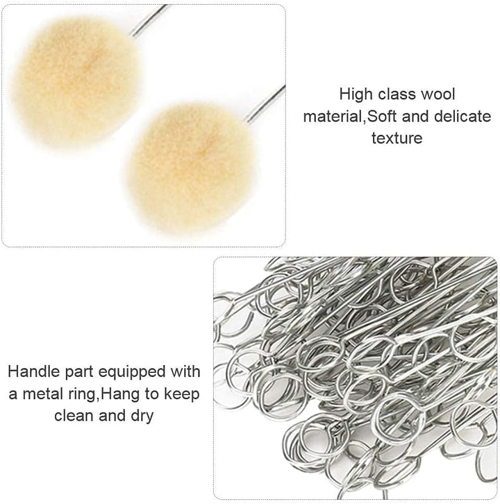 Garosa 100 Stück Wool Daubers Ball mit Metallgriff Leder Dye Tool Dye Dauber Färbepinsel Applikator