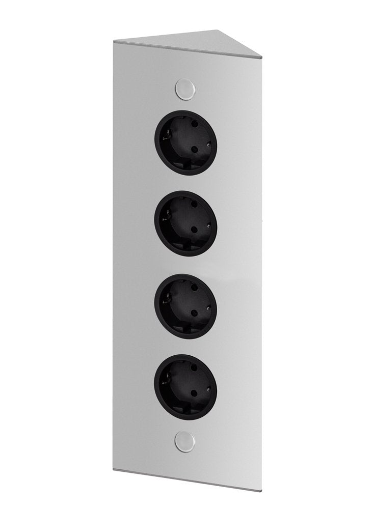 THEBO Energie-Ecksäule ST 3007/320 in Aluminium mit 4 Steckplätzen
