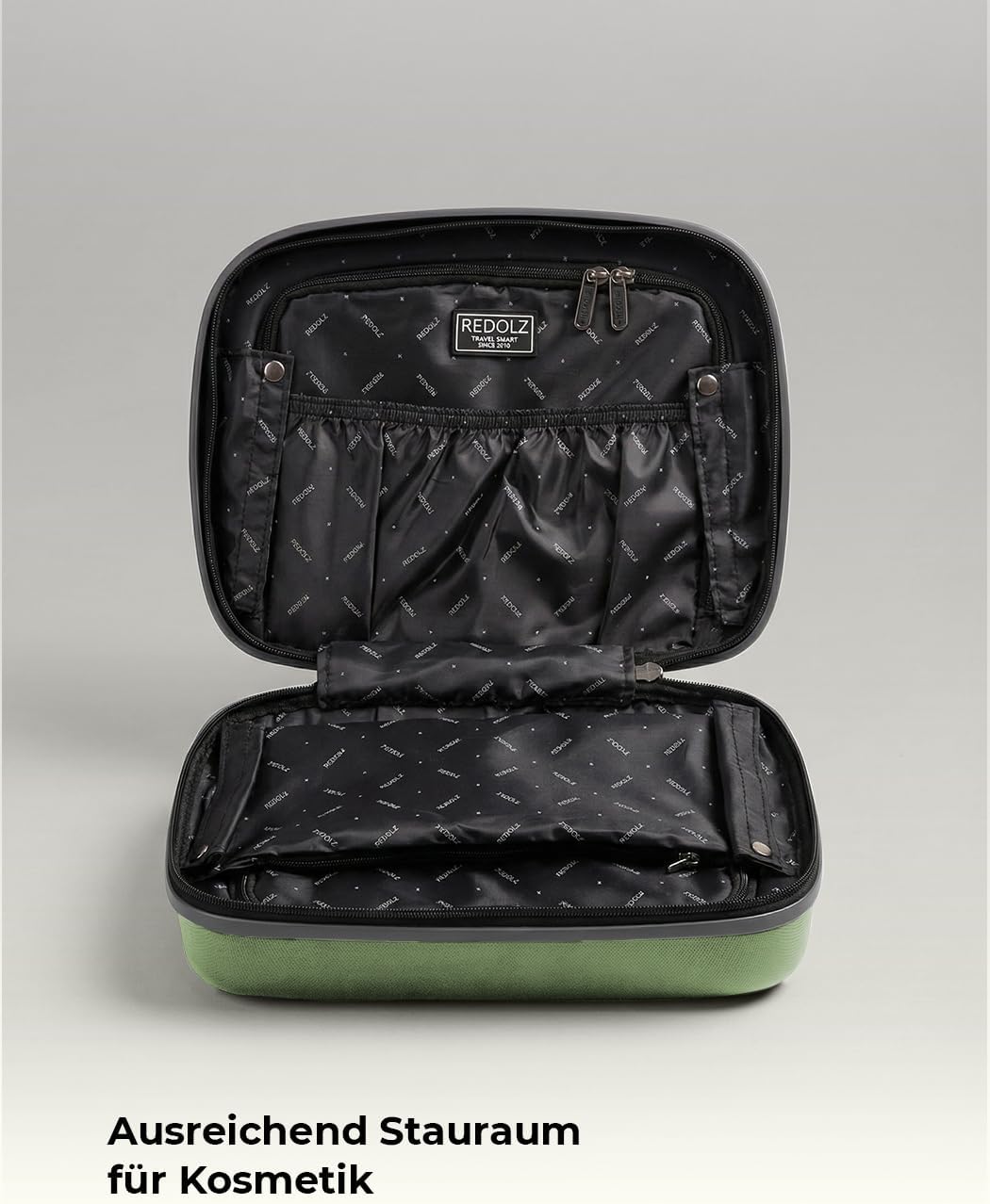 REDOLZ Hartschalen Handgepäck Kosmetik-Koffer | Stabiles Beauty-Case mit Aufsteckfunktion | 34 x 17