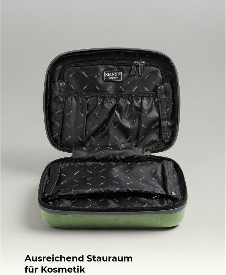REDOLZ Hartschalen Handgepäck Kosmetik-Koffer | Stabiles Beauty-Case mit Aufsteckfunktion | 34 x 17