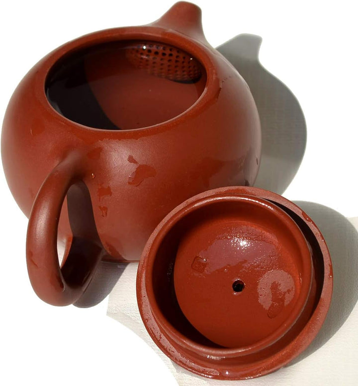 Yxhupot chinesische Yixing-Teekanne, echter DaHongPao Tonrot, Xishi Pots, Kugelfilter (240 ml) 8oz/2