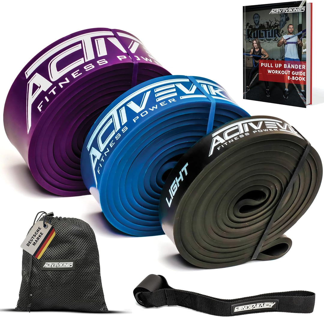 ActiveVikings® Pull-Up Fitnessbänder | Perfekt für Muskelaufbau und Crossfit Freeletics Calisthenics