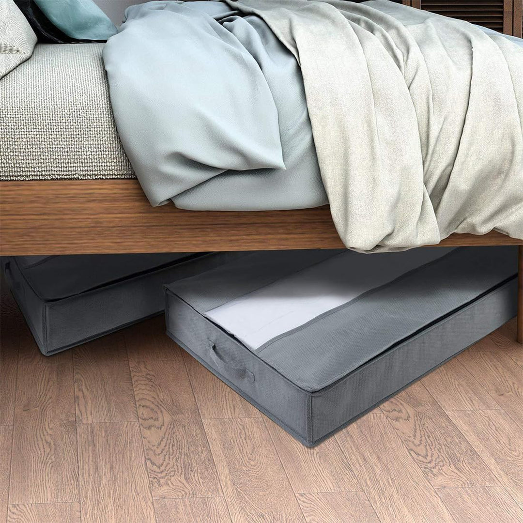 2 Stück Premium Unterbettkommode, Unterbett-Aufbewahrungsbehälter für unter dem Bett, Decken Organis