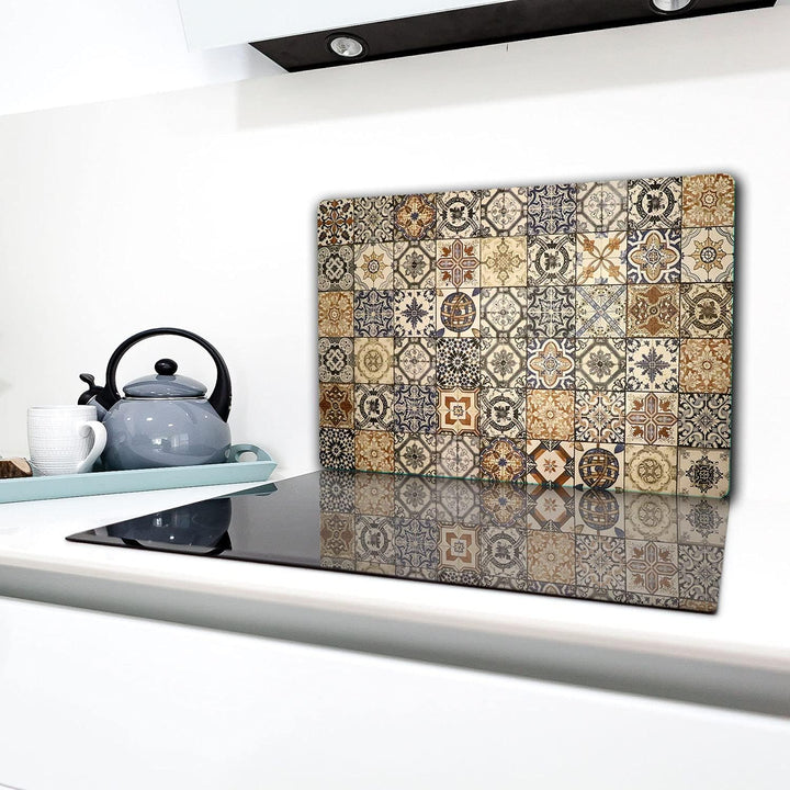 TMK | Herdabdeckplatte 80x52 cm 1-teilig Ceranfeldabdeckung Induktion Herdschutz Spritzschutz Glaspl
