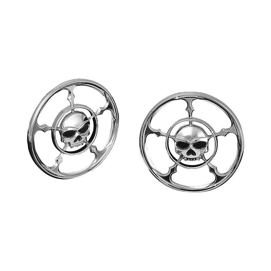 Kuryakyn 3787 Motorrad Audio Zubehör: Zombie Skull Lautsprecher Grill Akzente für 1996-2013 Harley-D