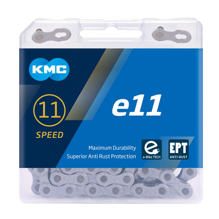 KMC Unisex e11 EPT eBike Kette, Dark Silver, 136 Link Einzelbett, Einzelbett