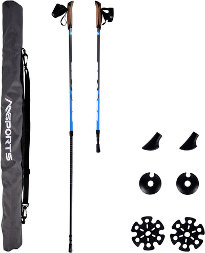 MSPORTS Nordic Walking Stöcke Premium - hochwertige Qualität - Superleicht - auswählbar mit Tragetas