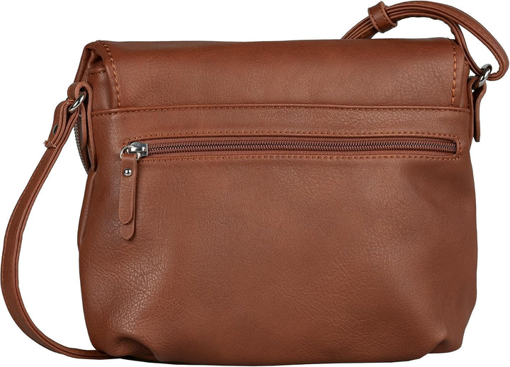TOM TAILOR bags Lari Damen Umhängetasche Crossbody Bag 26,5 x 5 x 21 Cognac, 26,5 x 5 x 21 Cognac