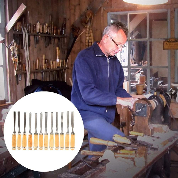 Gouges, Holzschnitzmeissel Set 12Pcs Professionelle Schnitzereien Scharfe Holzbearbeitungswerkzeuge