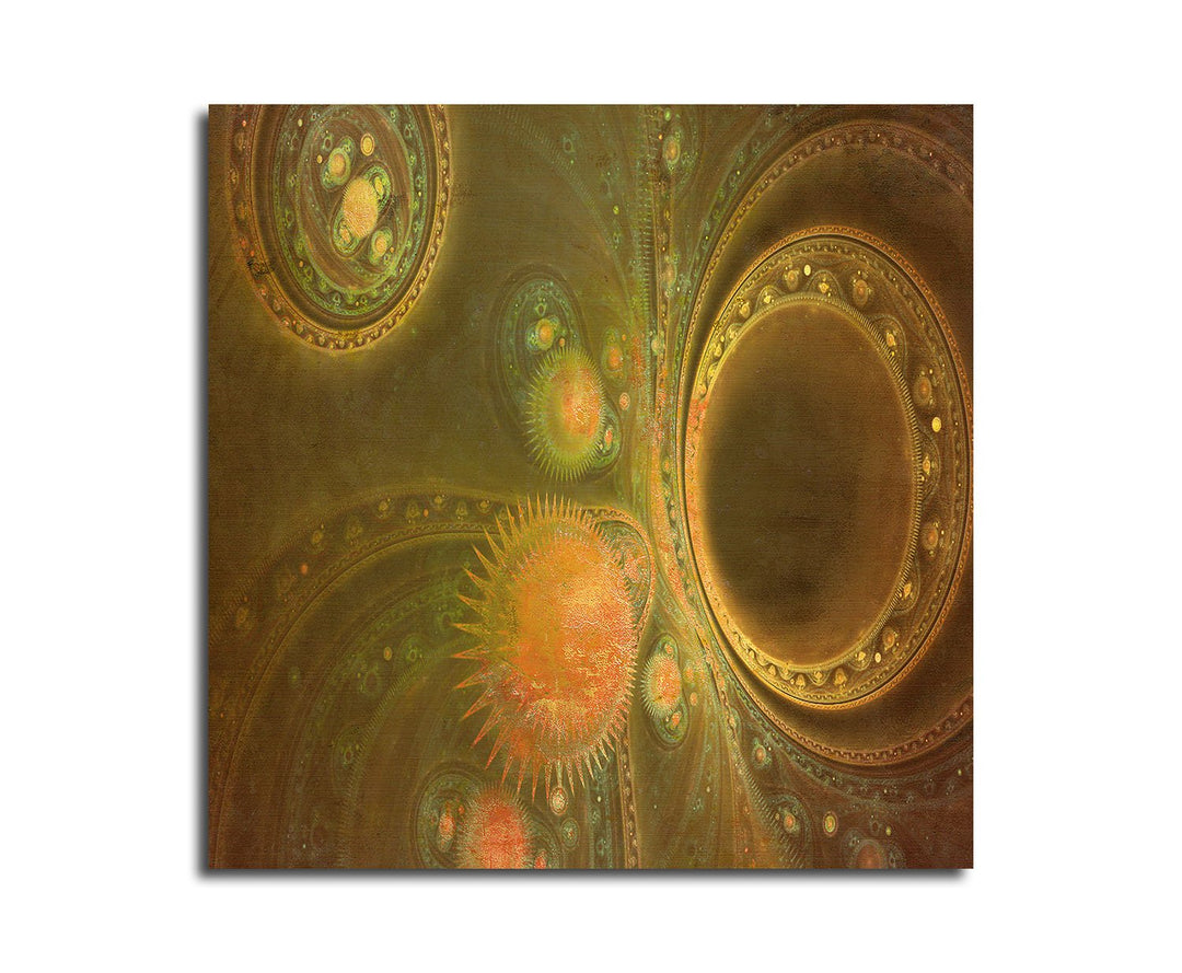 Paul Sinus Art Kunstdruck Abstrakt485_60x60cm Leinwandbild barocker Stil Nuancen braun XXL fertig au
