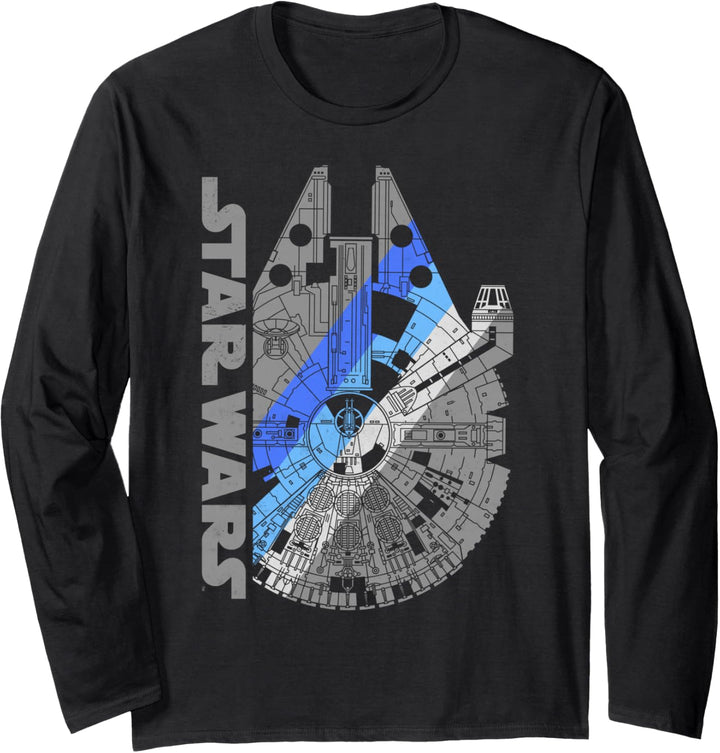 Star Wars Millennium Falcon Blue Shadow Langarmshirt