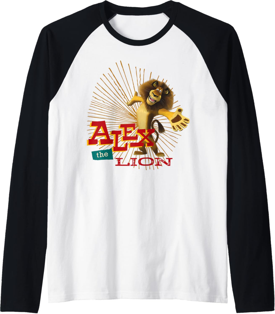 Madagascar Alex The Lion Text Poster Raglan