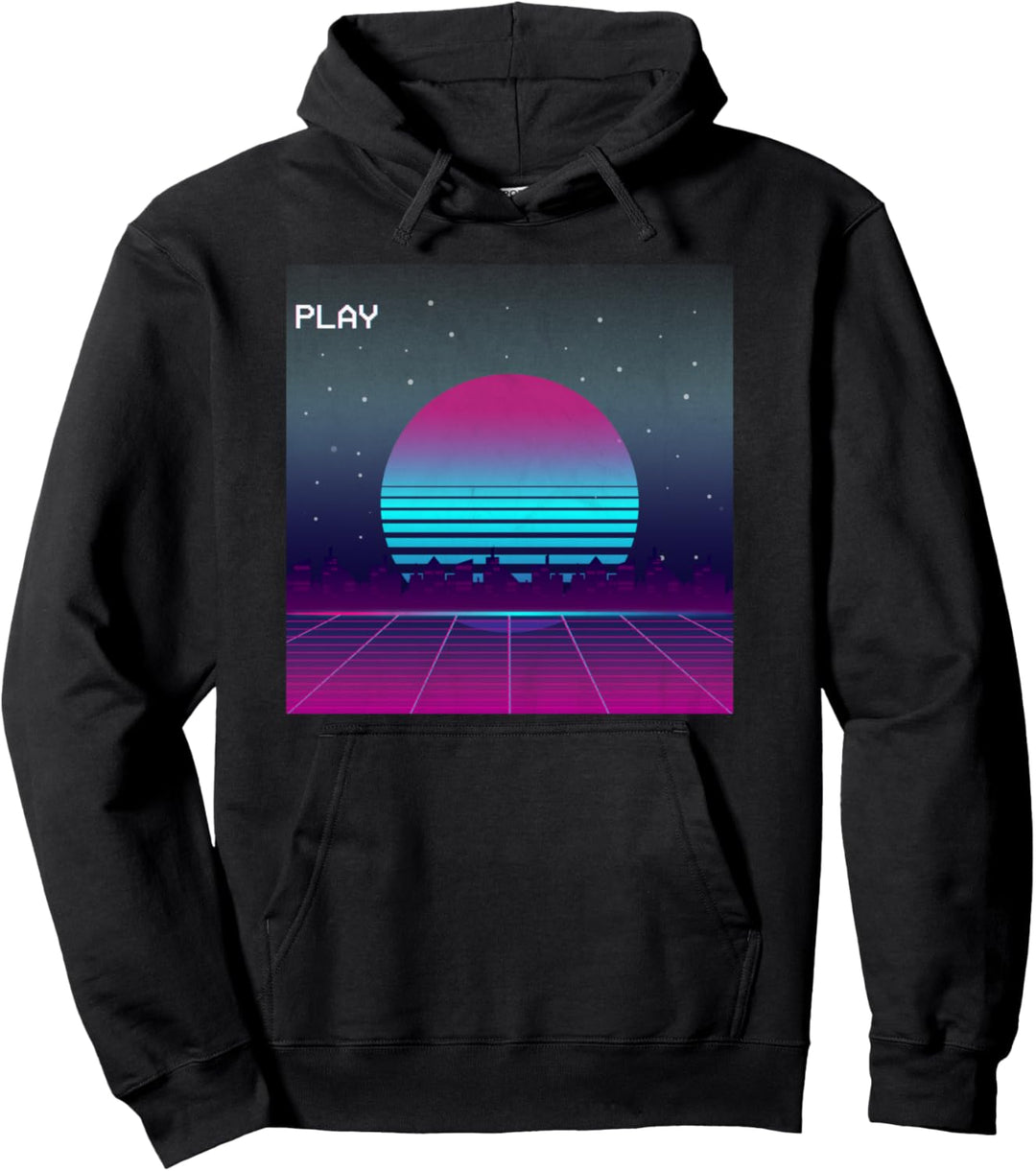Outrun Sonne Ästhetische Kunst Vaporwave 80er Japan Kultur Pullover Hoodie