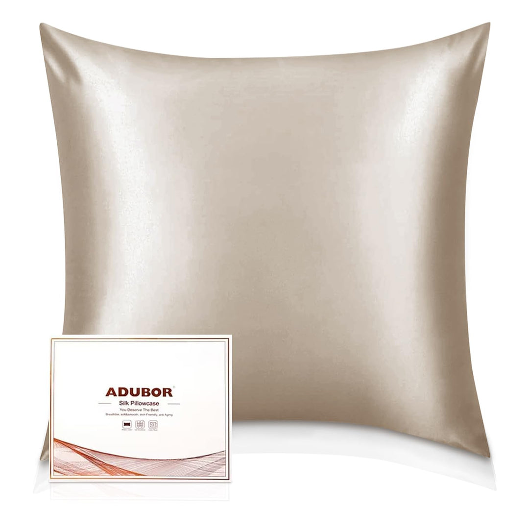 Adubor 100% Seidenkissenbezug 80x80 cm für Haar und Haut, Beide Seiten Natürliche Kissenbezug Seide,