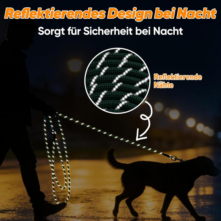 Aystkniet Schleppleine für Hunde, 5M 10M 15M 20M 30M Lange schleppleine mit 2 Wirbelhaken, Trainings