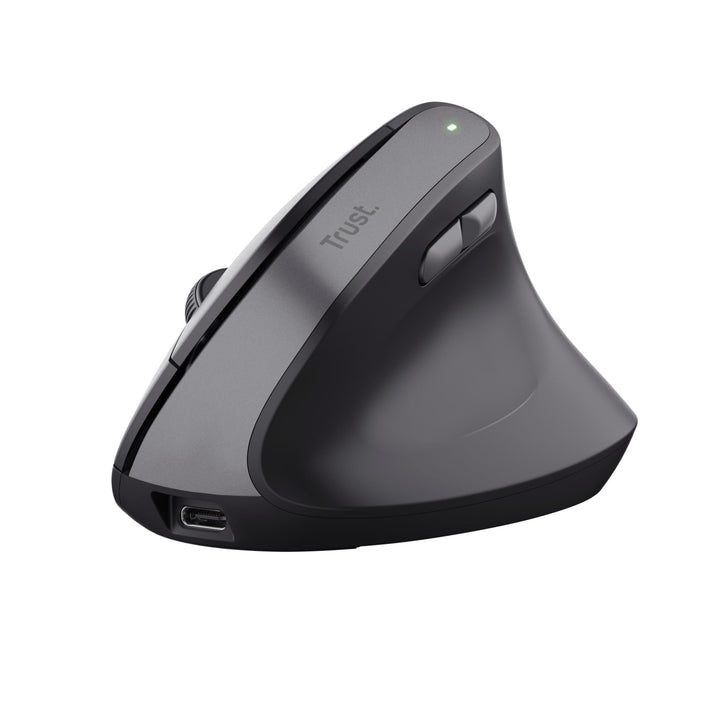 Trust Yuno Wiederaufladbare Vertikale Maus, Kabellose Ergonomische Maus 2.4GHz, Vorbeugung Gegen Mau