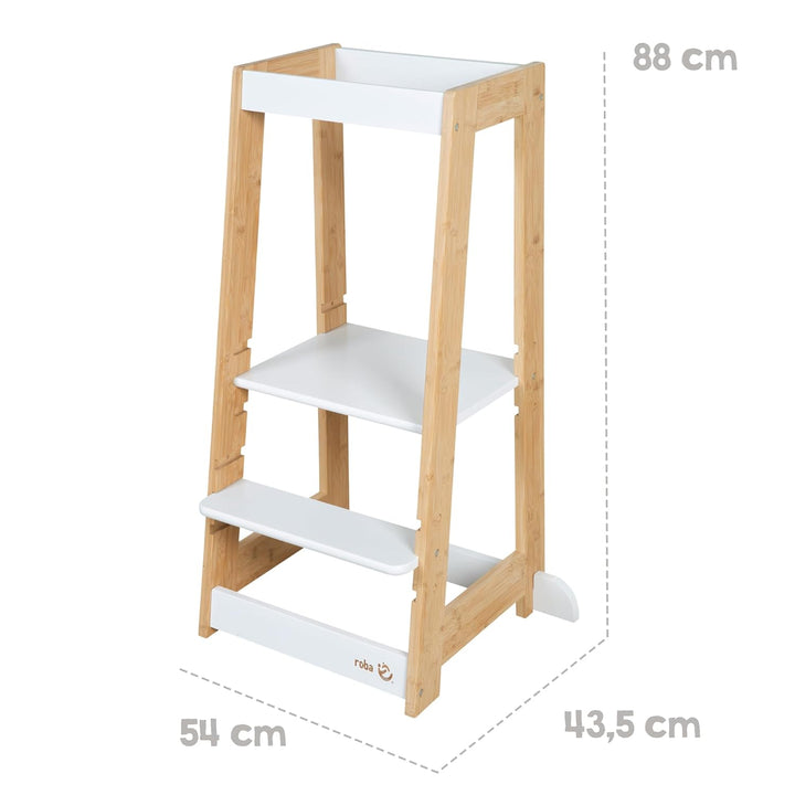 roba Lernturm nach Montessori - Sicherer Tritthocker für Kinder - Ideal als Küchenhelfer - Bis 80 kg