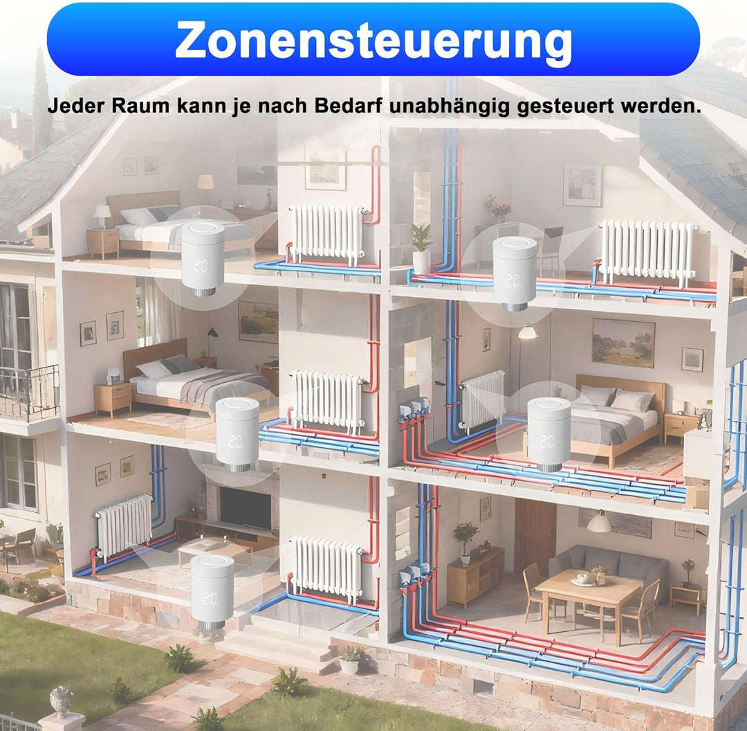 Smart Thermostat-Heizkörperthermostat, Thermostatisches Heizkörperventil, Kompatibel mit Alexa/Googl