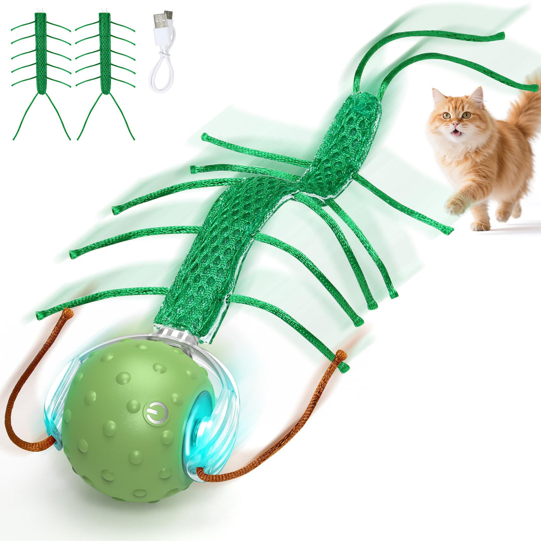 PUHOHUN Interaktives Katzenspielzeug Selbstbeschäftigung Elektrisch - Automatischer Katzenball mit V
