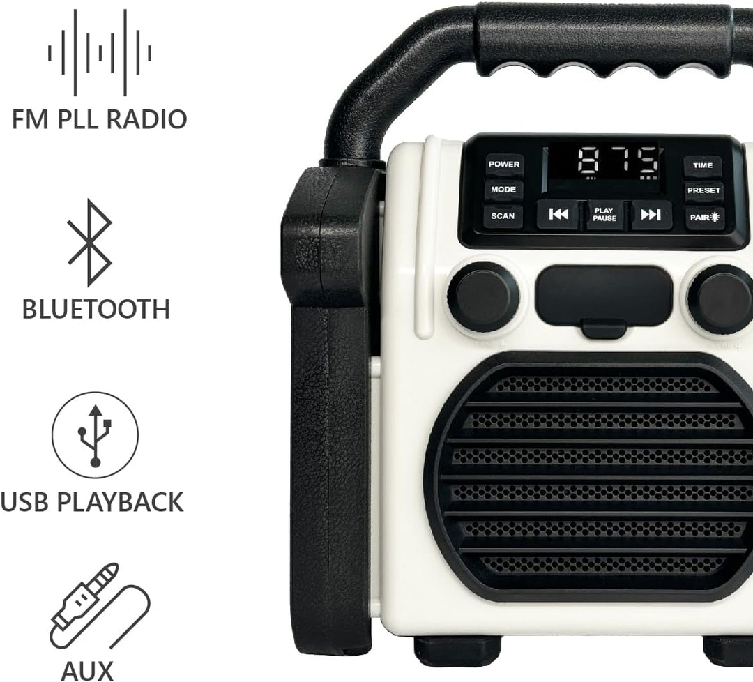 BR 230 BT, Baustellenradio Bluetooth - Neongelb/Offwhite - Silva Schneider - Digitales PPL Radio, 10