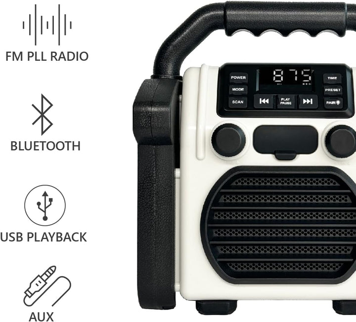BR 230 BT, Baustellenradio Bluetooth - Neongelb/Offwhite - Silva Schneider - Digitales PPL Radio, 10