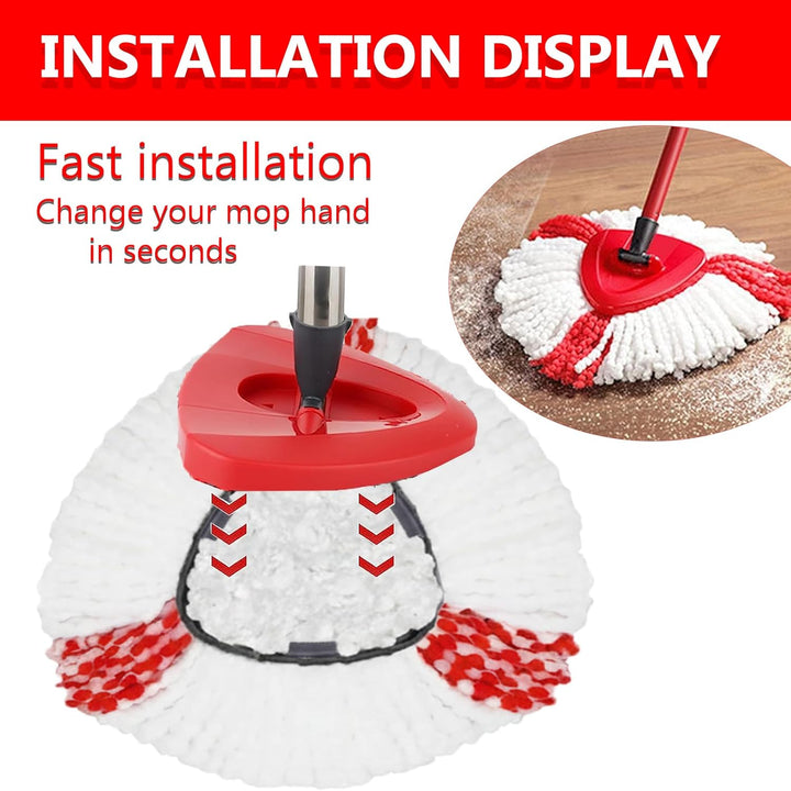 6 Stück Moppköpfe kompatibel mit Vileda Turbo & EasyWring Clean, Mikrofaser Ersatzbezug 2-in-1, Drei