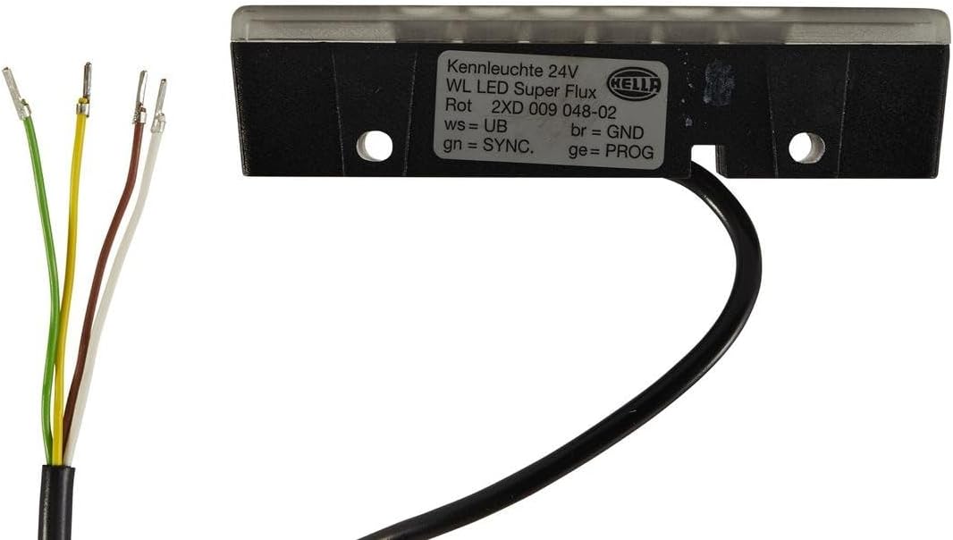HELLA - LED-Blitz-Kennleuchte - WL-LED - 24V - rot - Schraubanschluss/Einbau - Kabel: 800mm - Stecke