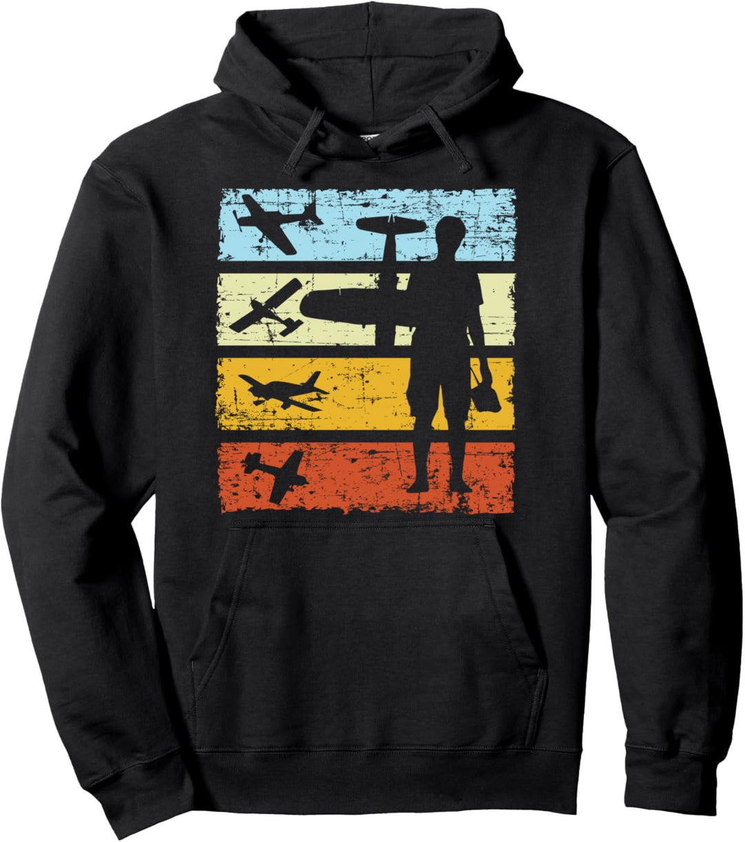Modellflug Modellflieger retro vintage Modellflug Geschenk Pullover Hoodie