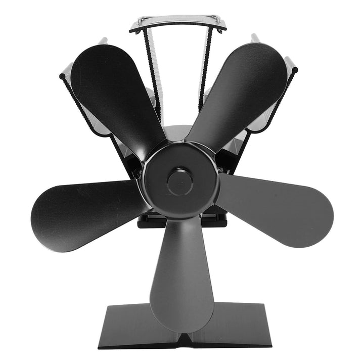 Pssopp Holzofenventilator, 5 Flügel, Wärmebetriebener Ofenventilator, Grosser Luftstrom, Kaminventil