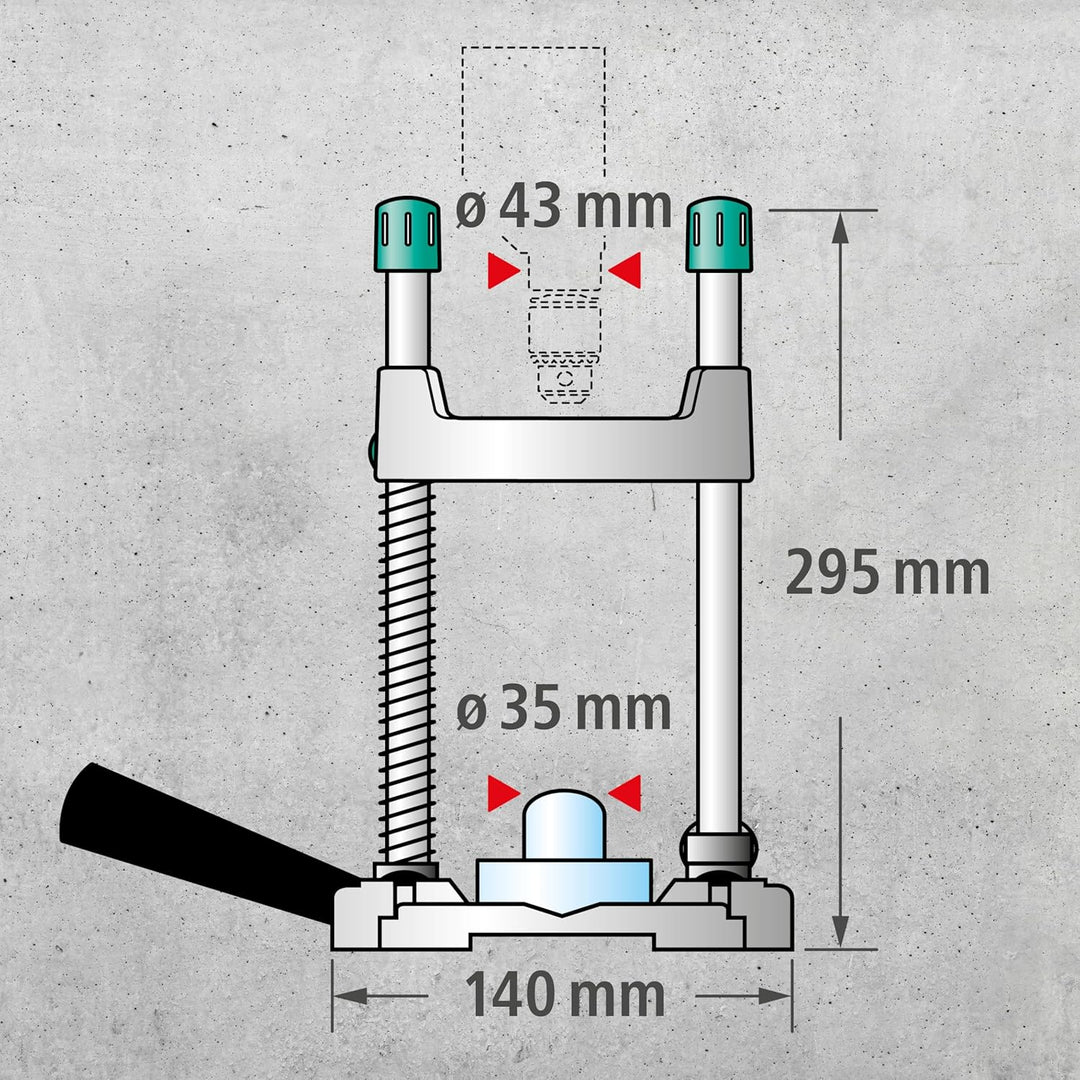 wolfcraft Tecmobil Bohrständer 4522000 | Mobiler Bohrhelfer für präzises Freihandbohren an Wänden, S