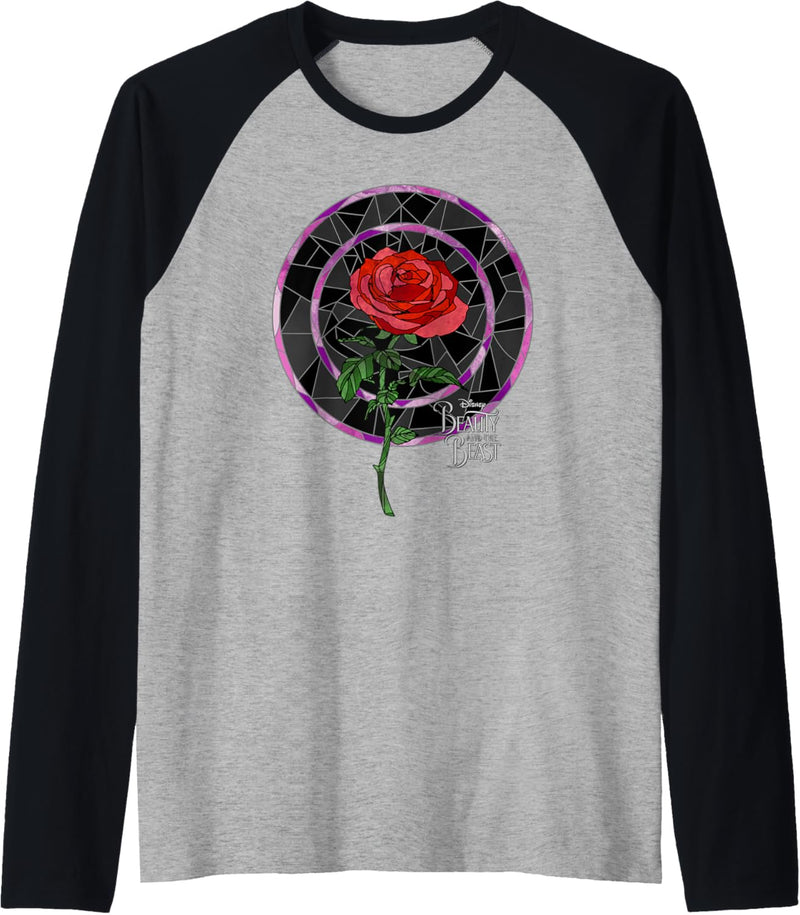 Disney Beauty & The Beast Rose Stained Glass Raglan