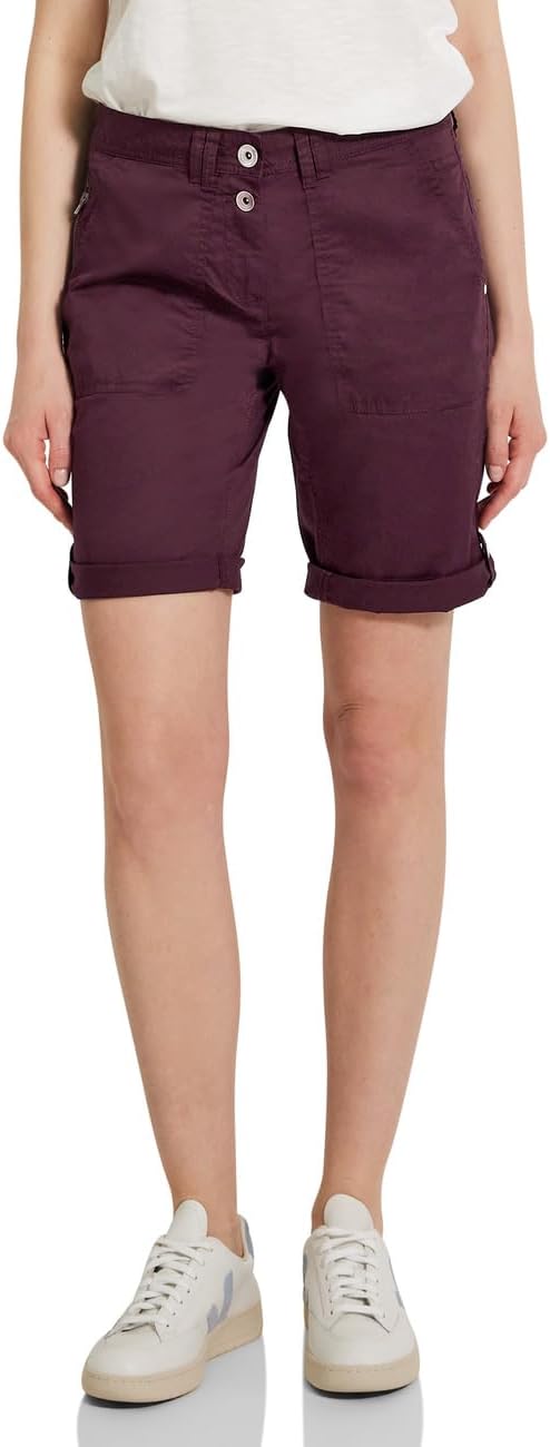 Cecil Damen Baumwollshorts 36W Wineberry Red, 36W Wineberry Red