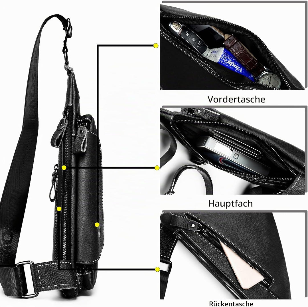 pundarika brusttasche herren leder Kleine umhängetasche herren sling bag Leder Crossbody bag Tasche