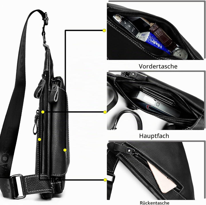 pundarika brusttasche herren leder Kleine umhängetasche herren sling bag Leder Crossbody bag Tasche