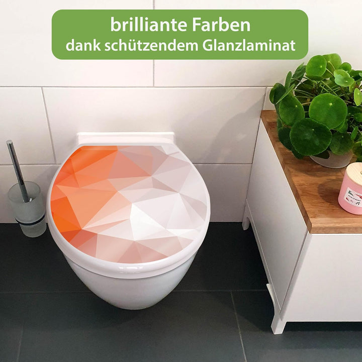 banjado Toilettendeckel mit Absenkautomatik 44,5x37cm - Soft Close Toilettensitz - WC Sitz mit Absen