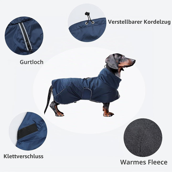 MOREZI Hundejacke ist eine wasserdichte, mit Fleece gefütterte Hundewinterjacke mit verstellbarem Gü